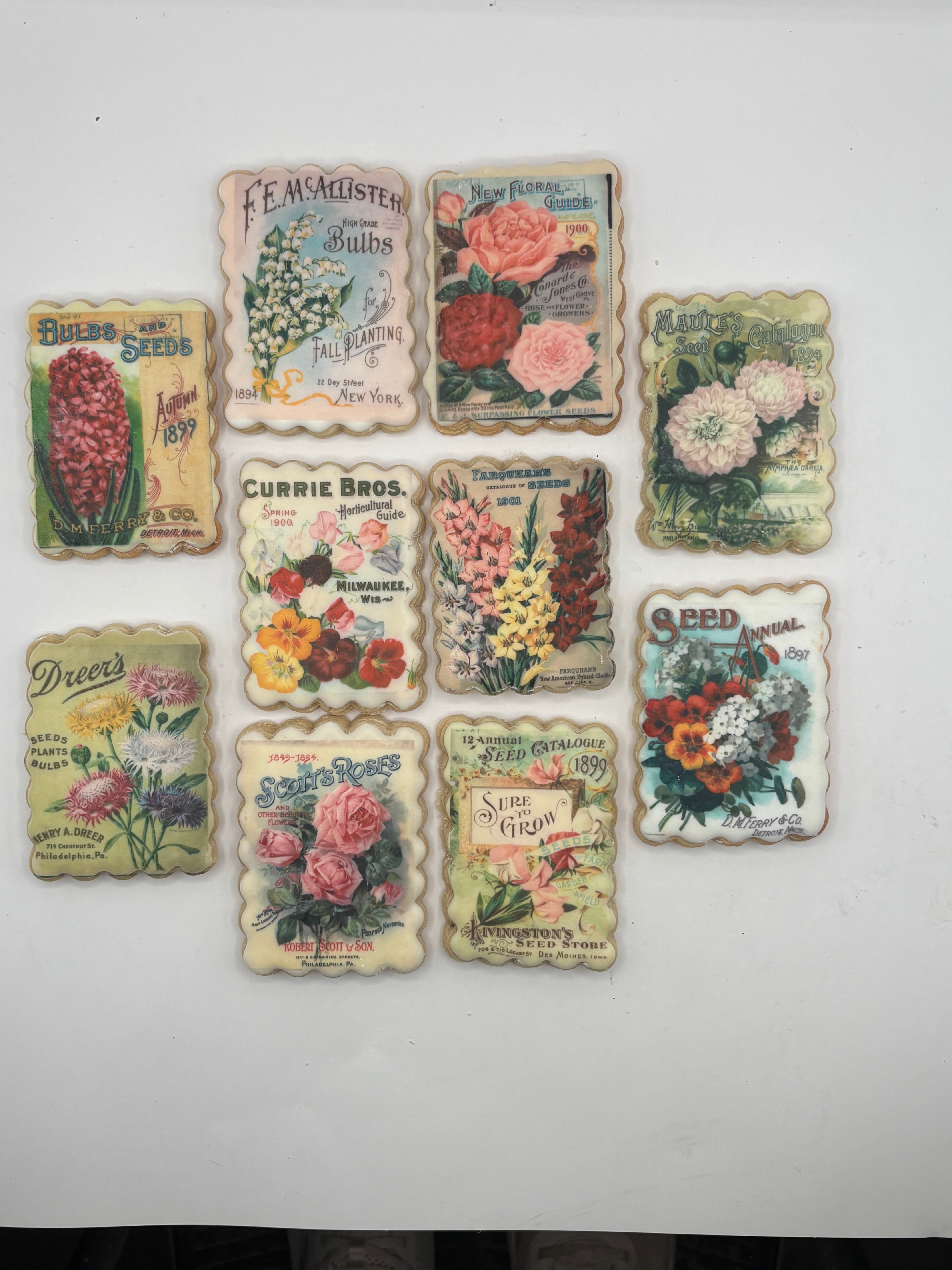 antique flower seed packets Vintage Flower Seed Packet Cookies – Bijoux Cookies and Tea