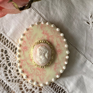 Pink Toile Cameo Cookies