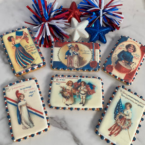 Vintage inspired Fourth of July Cookies